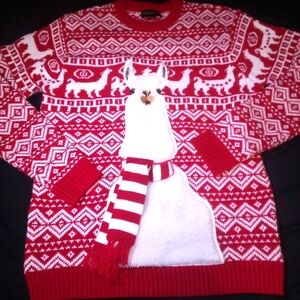 Blizzard Bay men's Sz med Alpaca Ugly Christmas Sweater.